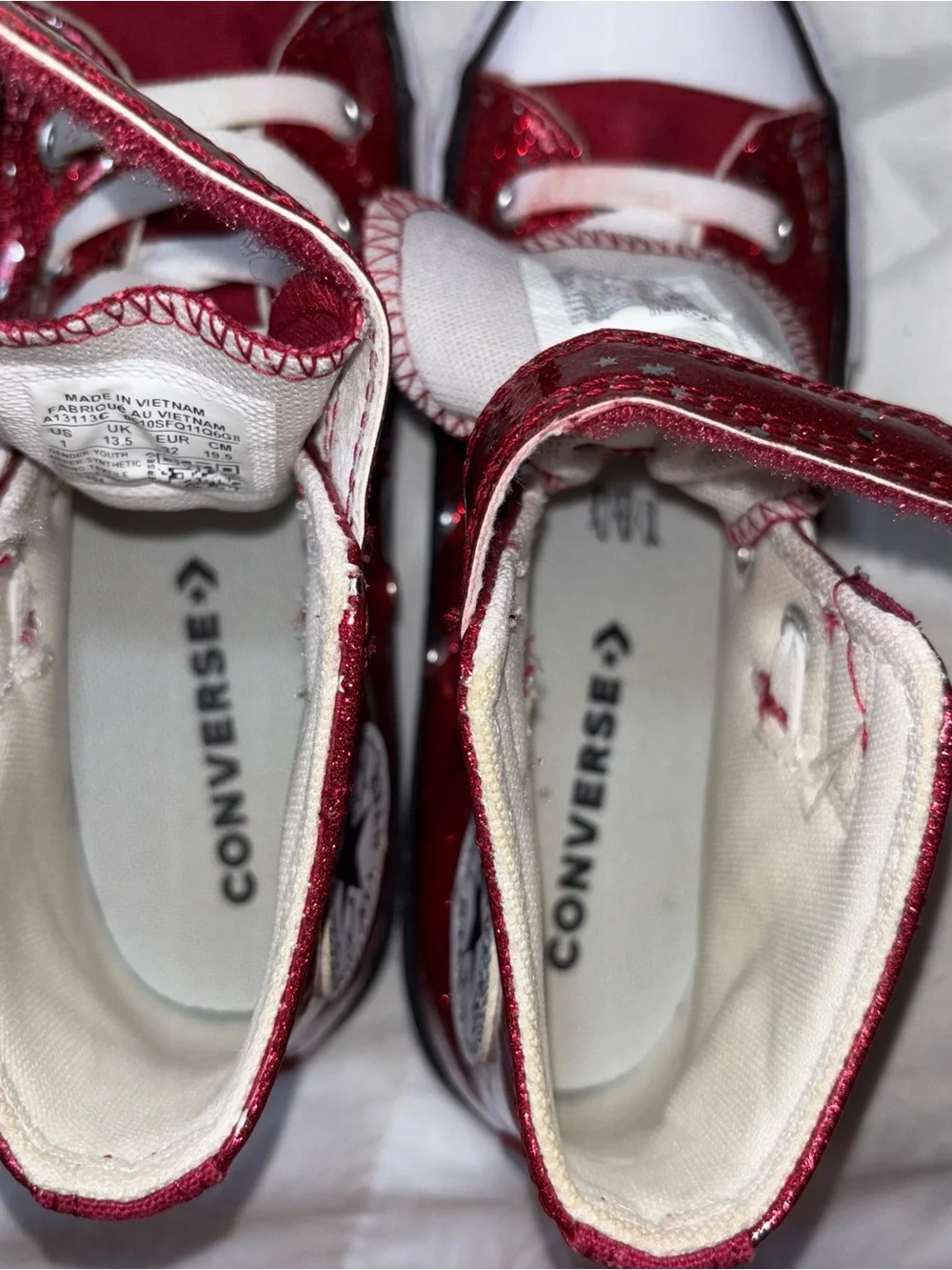 Converse All Star Ruby Red Glitter High-Top Sneakers